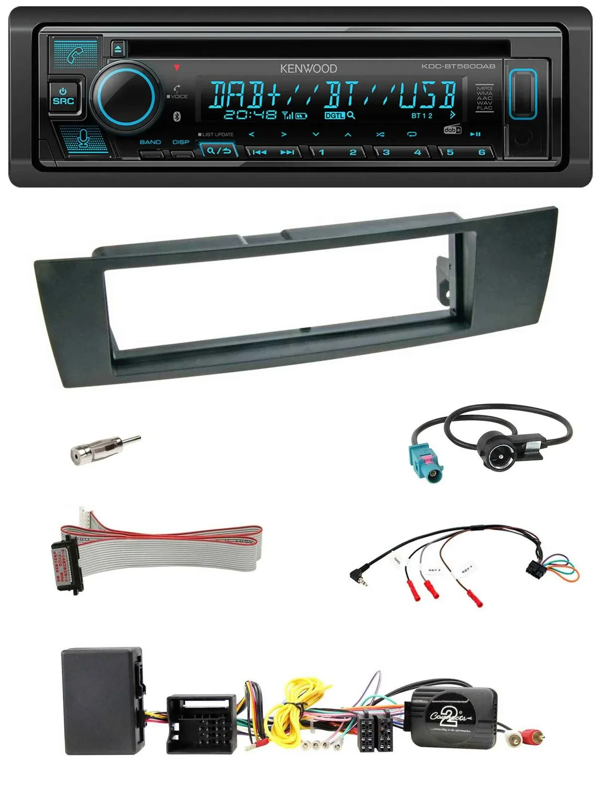 Kenwood Bluetooth DAB CD Lenkrad USB Autoradio für BMW 1er E87 2004-2013 Aktiv