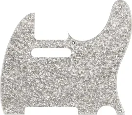 Genuine Fender Hybrid Glass/Glitter Telecaster S/S Pickguard, Silver Sparkle
