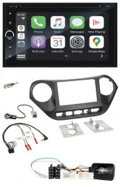 Blaupunkt DAB USB Bluetooth Lenkrad 2DIN TMC Navigation für Hyundai i10 ab 2014