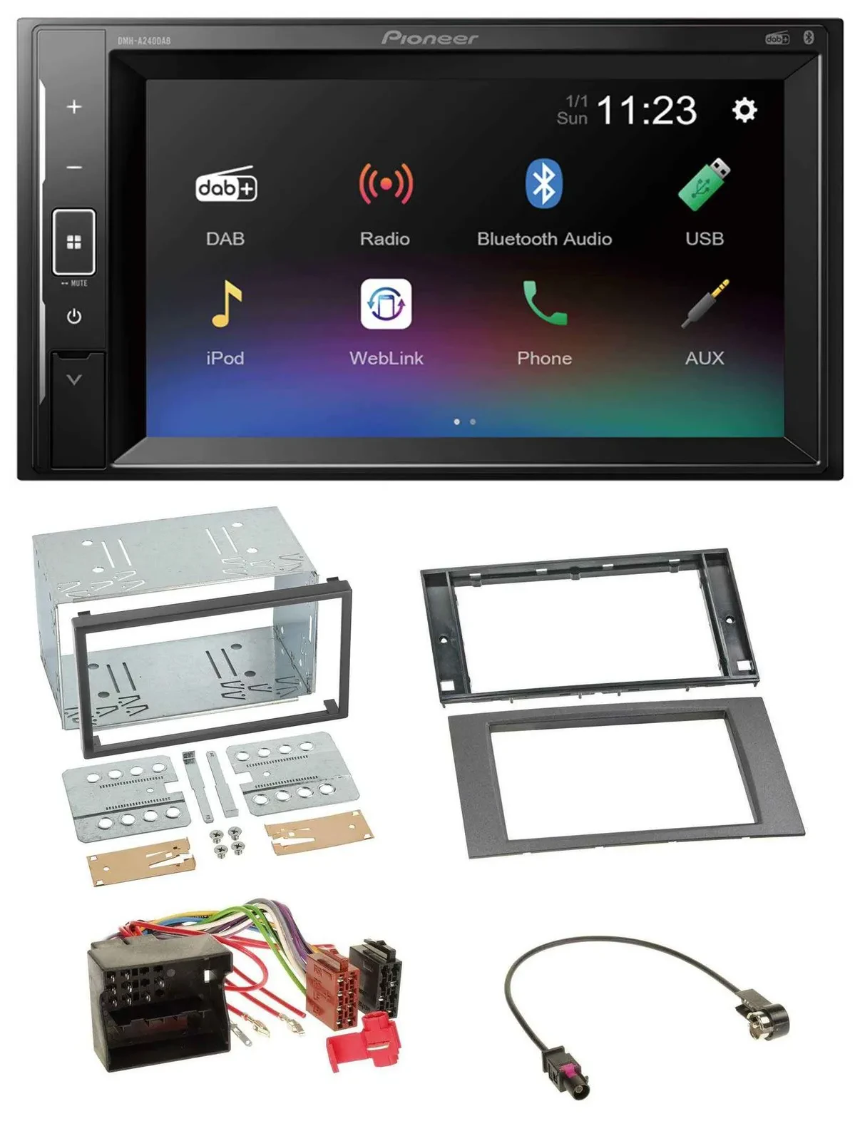 Pioneer DAB MP3 2DIN Bluetooth USB Autoradio für Ford C-Max Galaxy S-Max 03-07 a