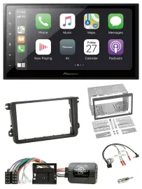 Pioneer Lenkrad Bluetooth DAB 2DIN USB Autoradio für Skoda Fabia 5J 2007-2014
