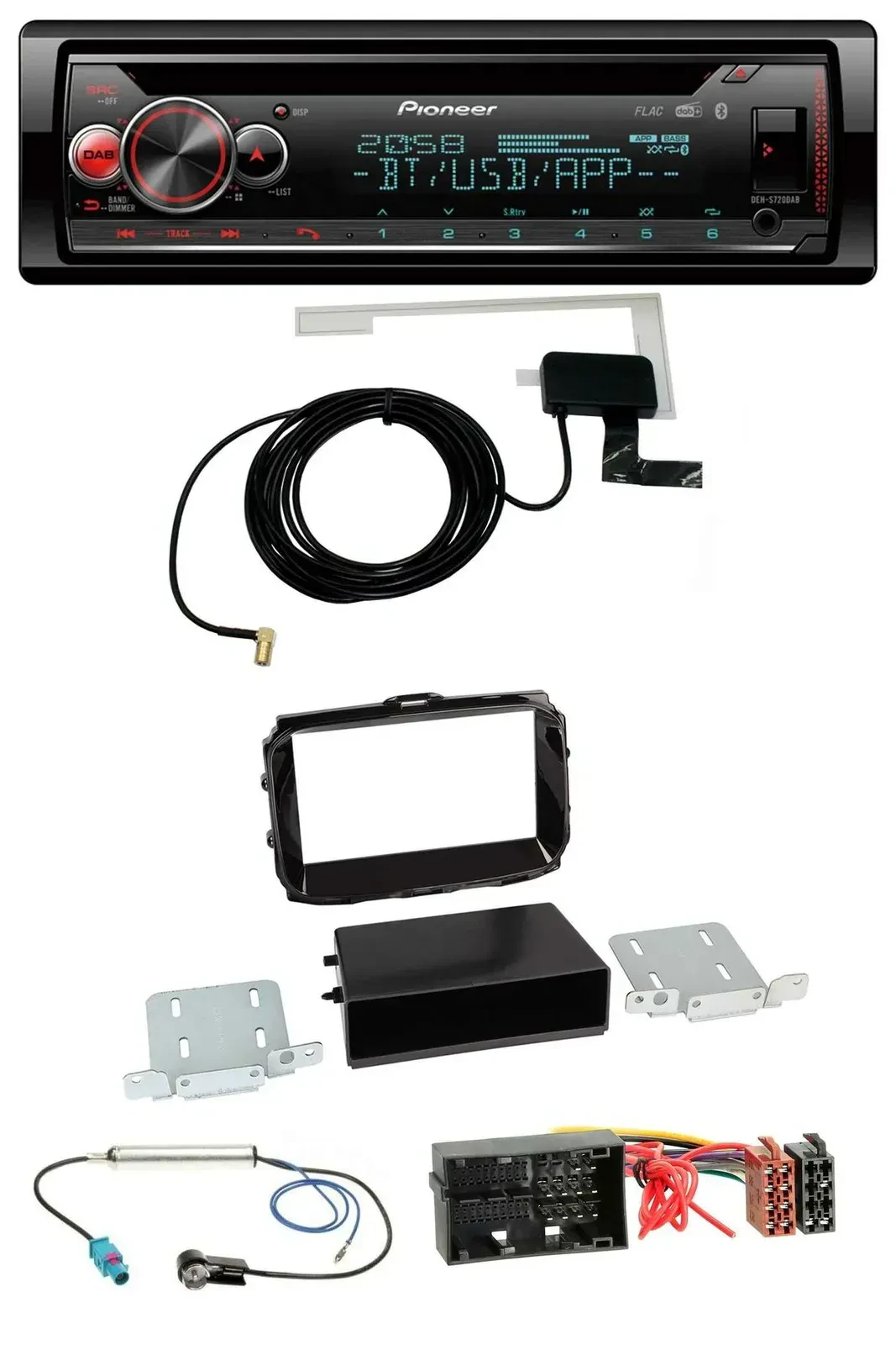 Автомагнитола Pioneer DAB CD MP3 USB Bluetooth для Alfa Romeo Giulietta (52-pin, с 2013), цвет черный (рояльный лак)