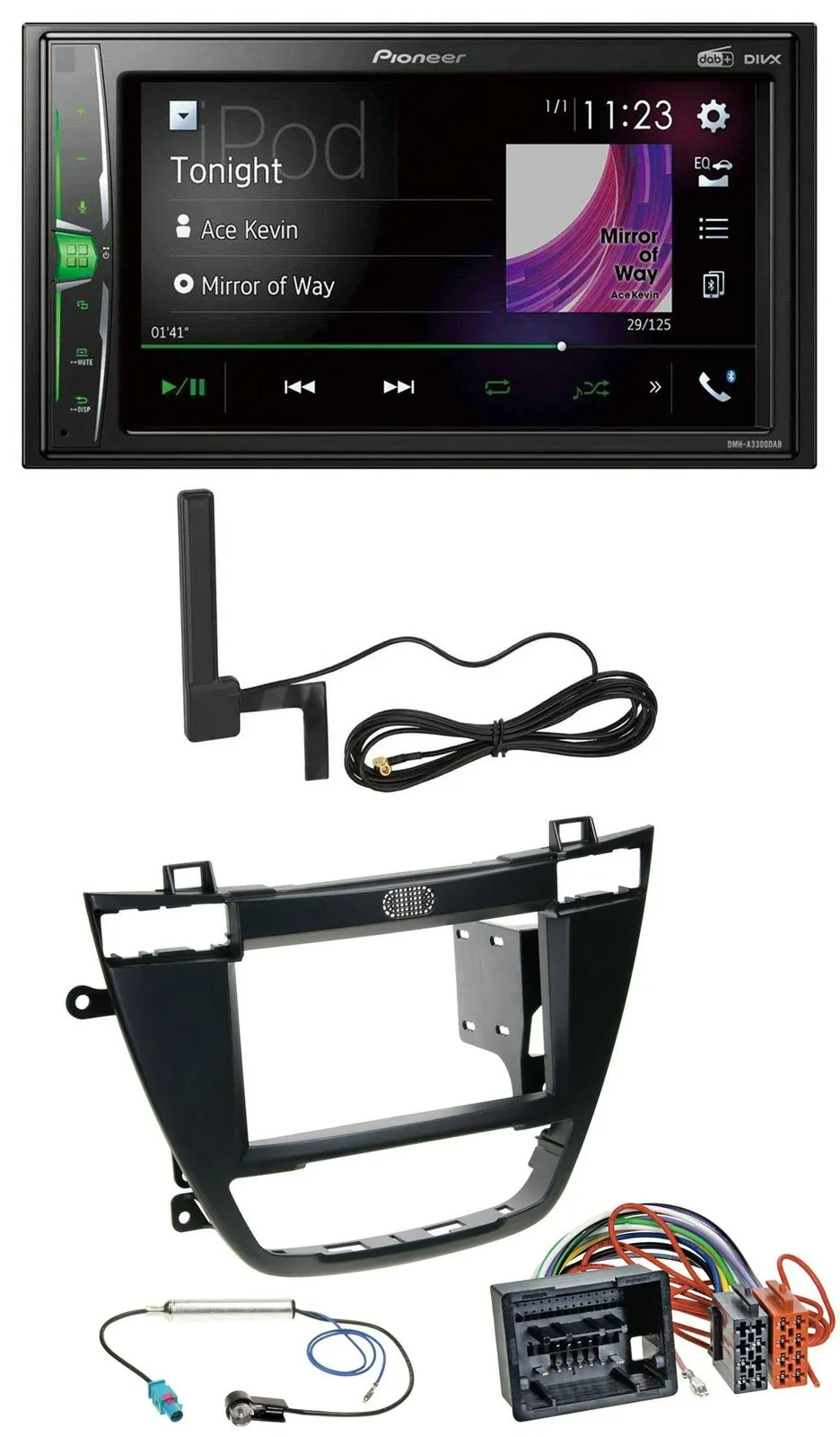 Pioneer MP3 DAB AUX 2DIN Bluetooth Autoradio für Opel Insignia 08-13 schwarz