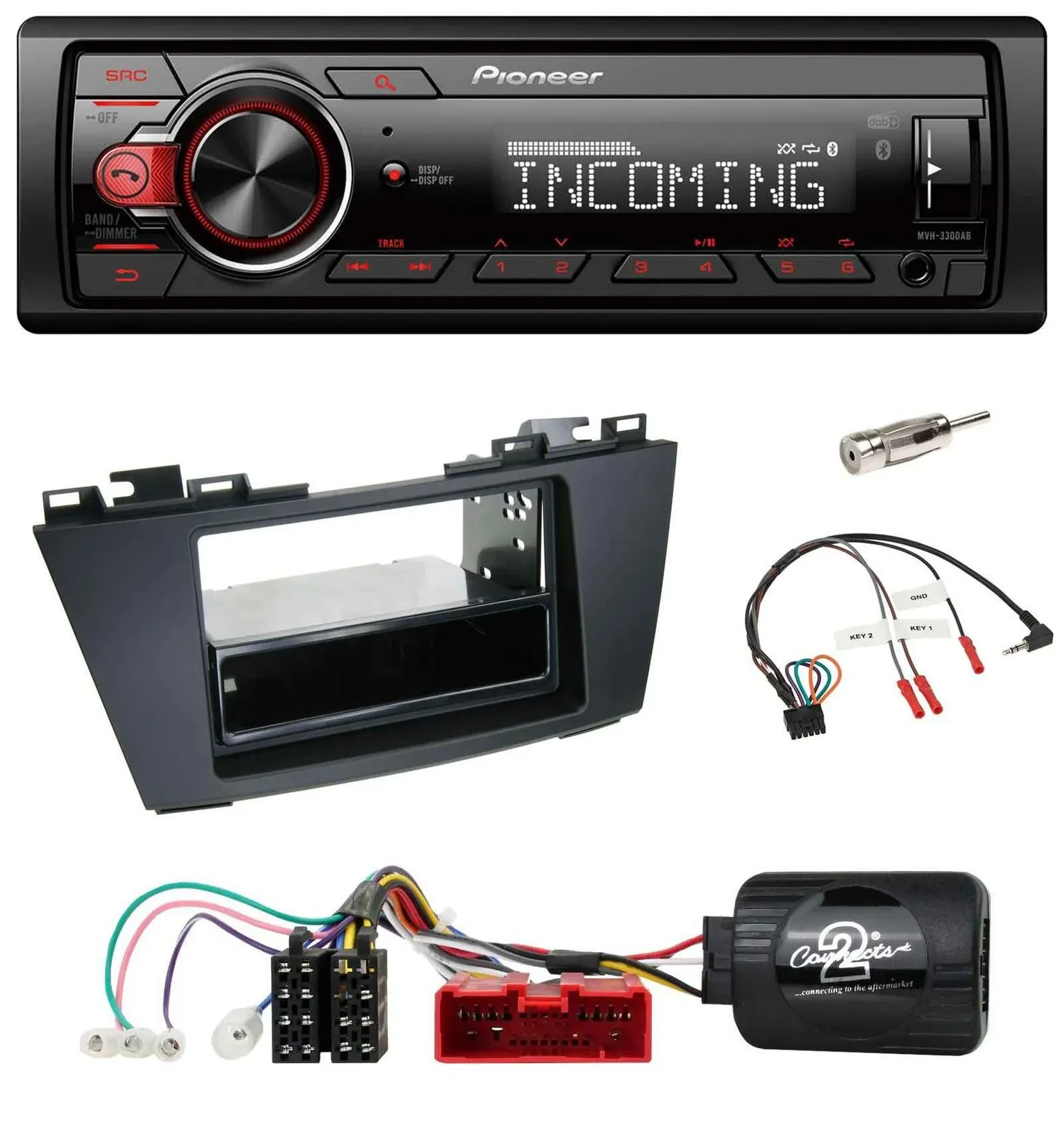 Автомагнитола для Mazda 5 (2010–2015) Pioneer Bluetooth, USB, DAB, поддержка кнопок на руле
