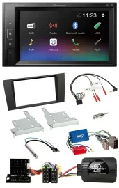 Pioneer DAB Lenkrad 2DIN Bluetooth USB Autoradio für Audi A4 99-01 Aktivsystem