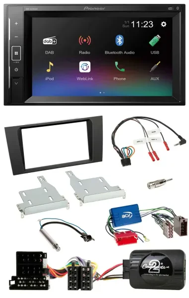 Pioneer DAB Lenkrad 2DIN Bluetooth USB Autoradio für Audi A4 99-01 Aktivsystem