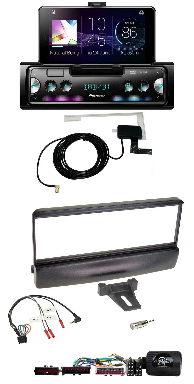 Pioneer DAB Bluetooth Lenkrad USB Autoradio für Ford Mondeo 2000-02 schwarz