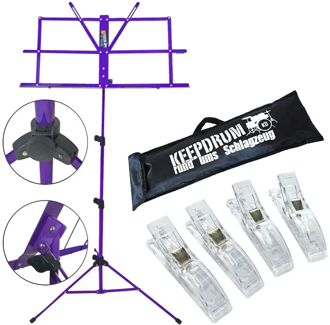 Пюпитр keepdrum MUS2FL Purple с аксессуарами