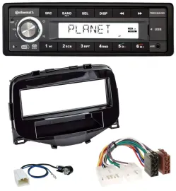 Автомагнитола Continental 1-DIN, USB, AUX, DAB, MP3 для Toyota Aygo (2014-2021)