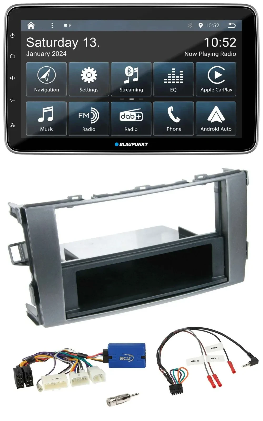 Blaupunkt USB DAB SD Lenkrad Bluetooth Autoradio für Toyota Auris 2011-2012 anth