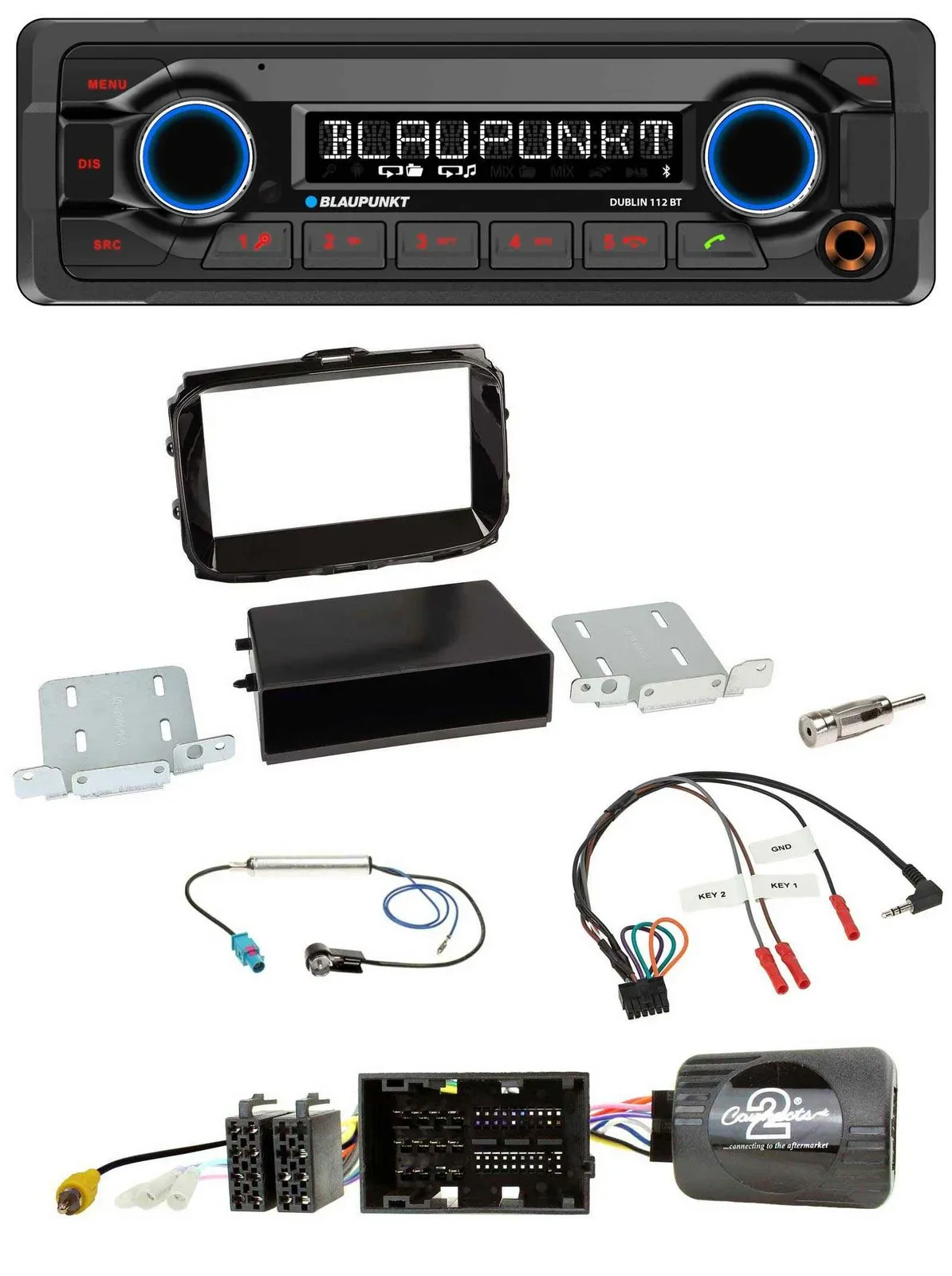 Blaupunkt MP3 Bluetooth USB Lenkrad Autoradio für Alfa Giulietta 13-21 piano-sch
