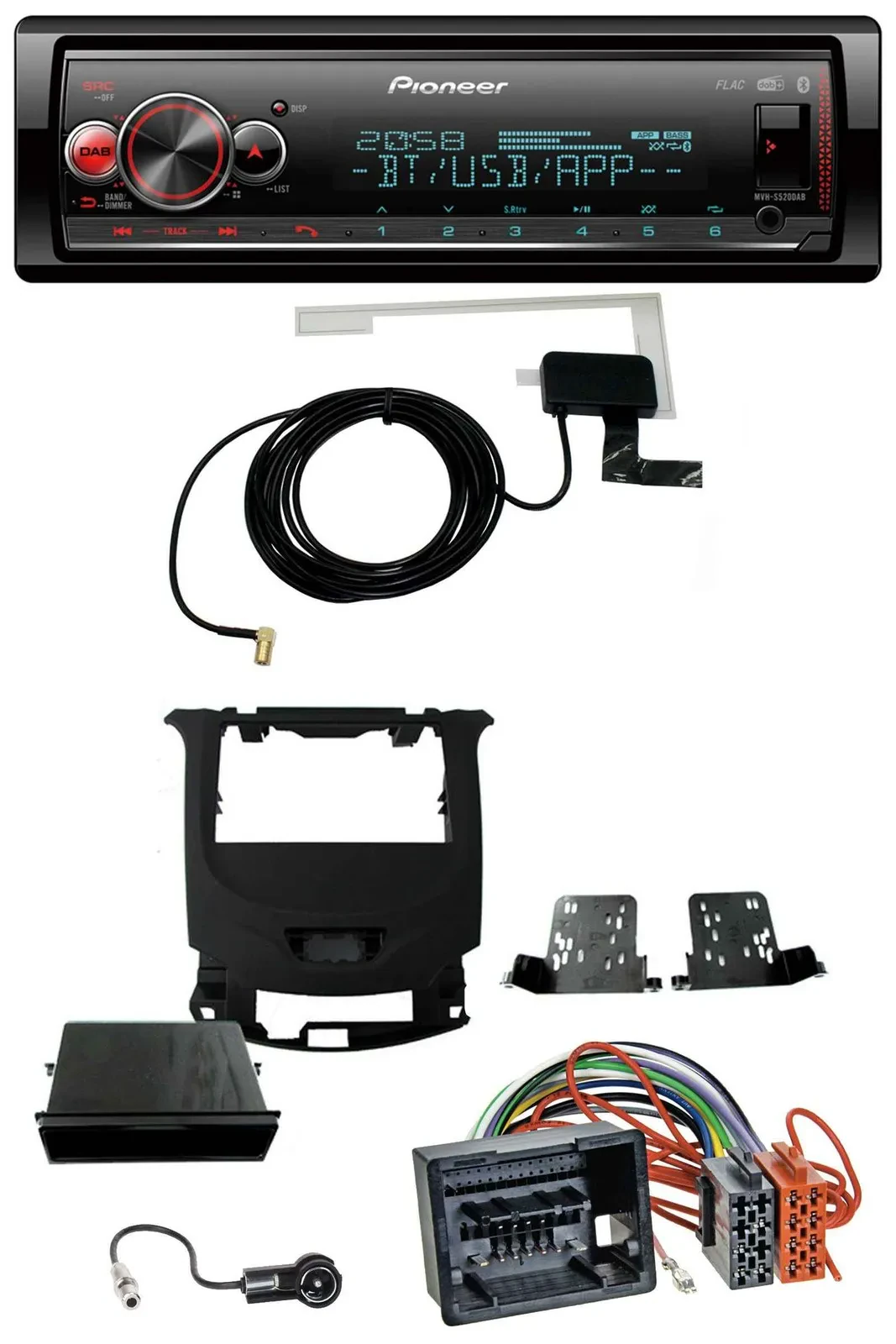 Автомагнитола для Chevrolet Cruze (с 2016) Pioneer Bluetooth DAB USB MP3 черный глянец