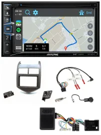 Alpine DAB TMC Bluetooth 2DIN USB Lenkrad Navigation für Chevrolet Aveo ab 11 du