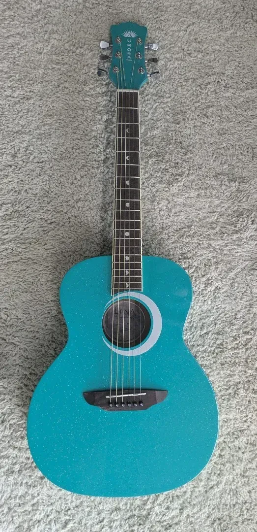 Luna Aurora Borealis 3/4-Size Acoustic Guitar Teal Sparkle - Model AR BOR TEAL