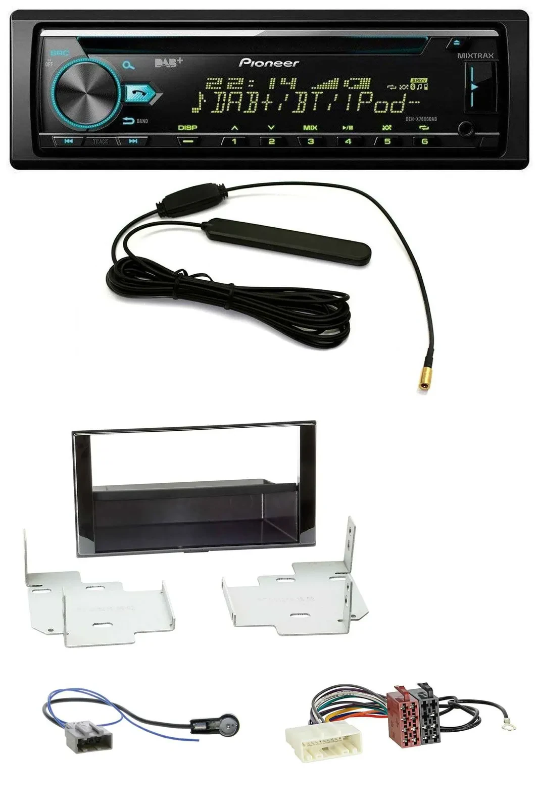 Автомагнитола для Nissan Micra (2013–2017) Pioneer CD/MP3/AUX/DAB/USB черный глянец