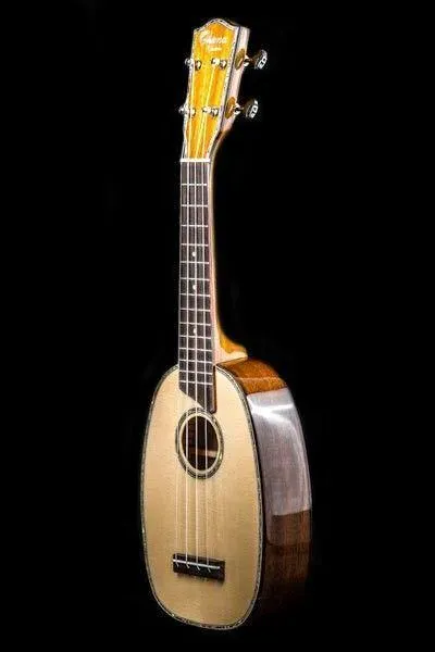 Ohana PK-70G Solid Spruce & Mahogany Soprano Pineapple Ukulele + Gig Bag -BLEM