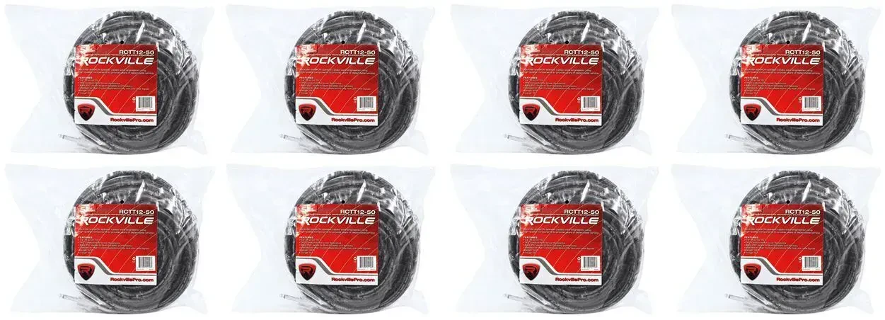 Спикерный кабель Rockville RCTT1250 Black 15.25 м (8 штук)