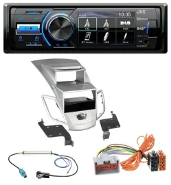 JVC Bluetooth MP3 USB DAB Autoradio für Ford Fiesta Display 08-10 silber