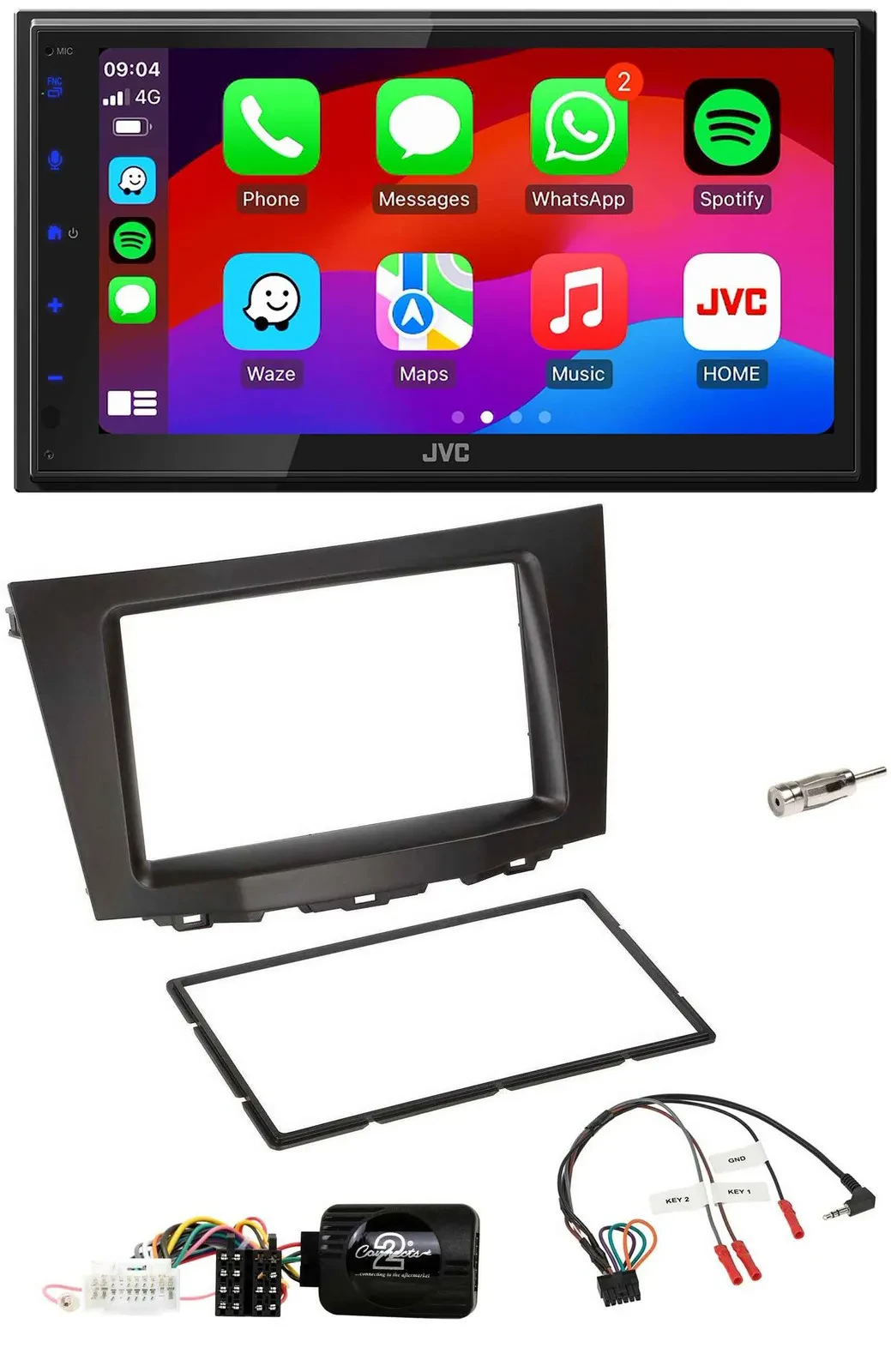 JVC Bluetooth USB Lenkrad 2DIN DAB Autoradio für Suzuki Kizashi ab 2010