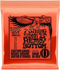 Струны для 7-струнной электрогитары Ernie Ball 2615 Slinky Skinny Top Heavy Bottom 10-62