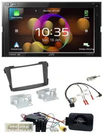 JVC DAB Lenkrad 2DIN Bluetooth USB Autoradio für Hyundai i40 VF ab 16 schwarz