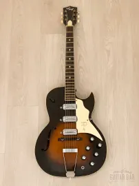 Электрогитара полуакустическая Kay Speed Demon K573 SSS Sunburst w/case USA 1960s