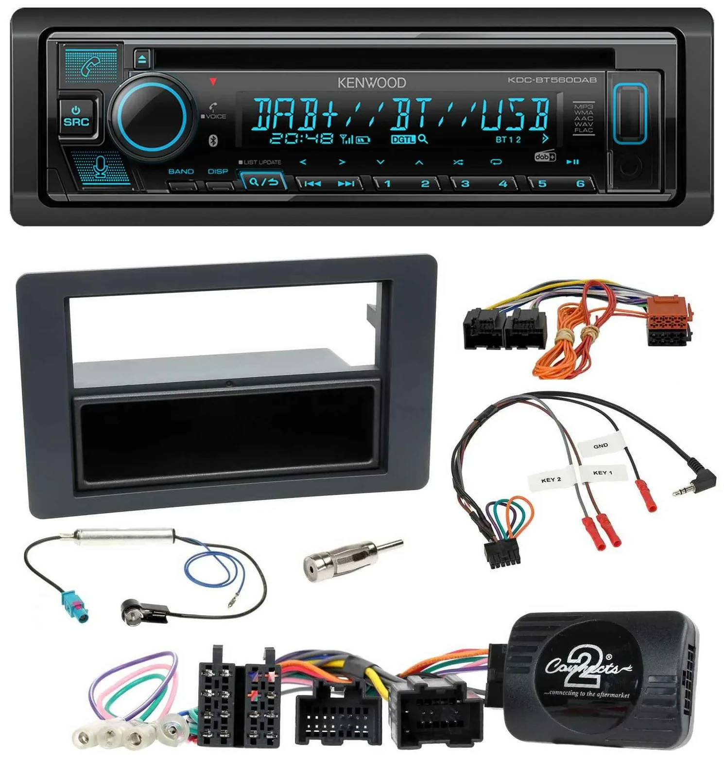 Автомагнитола Kenwood Bluetooth DAB CD USB для Saab 9-5 YS3E Facelift 2005-2
