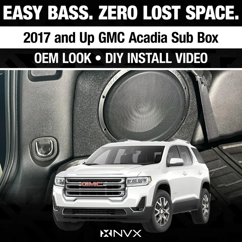 NVX Loaded BOOST Box Custom Fit Single 10" 350W RMS for 2017-2023 GMC Acadia