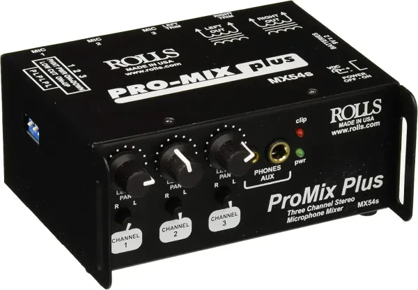 Rolls MX54s ProMix Plus 3 Channel Microphone Mixer