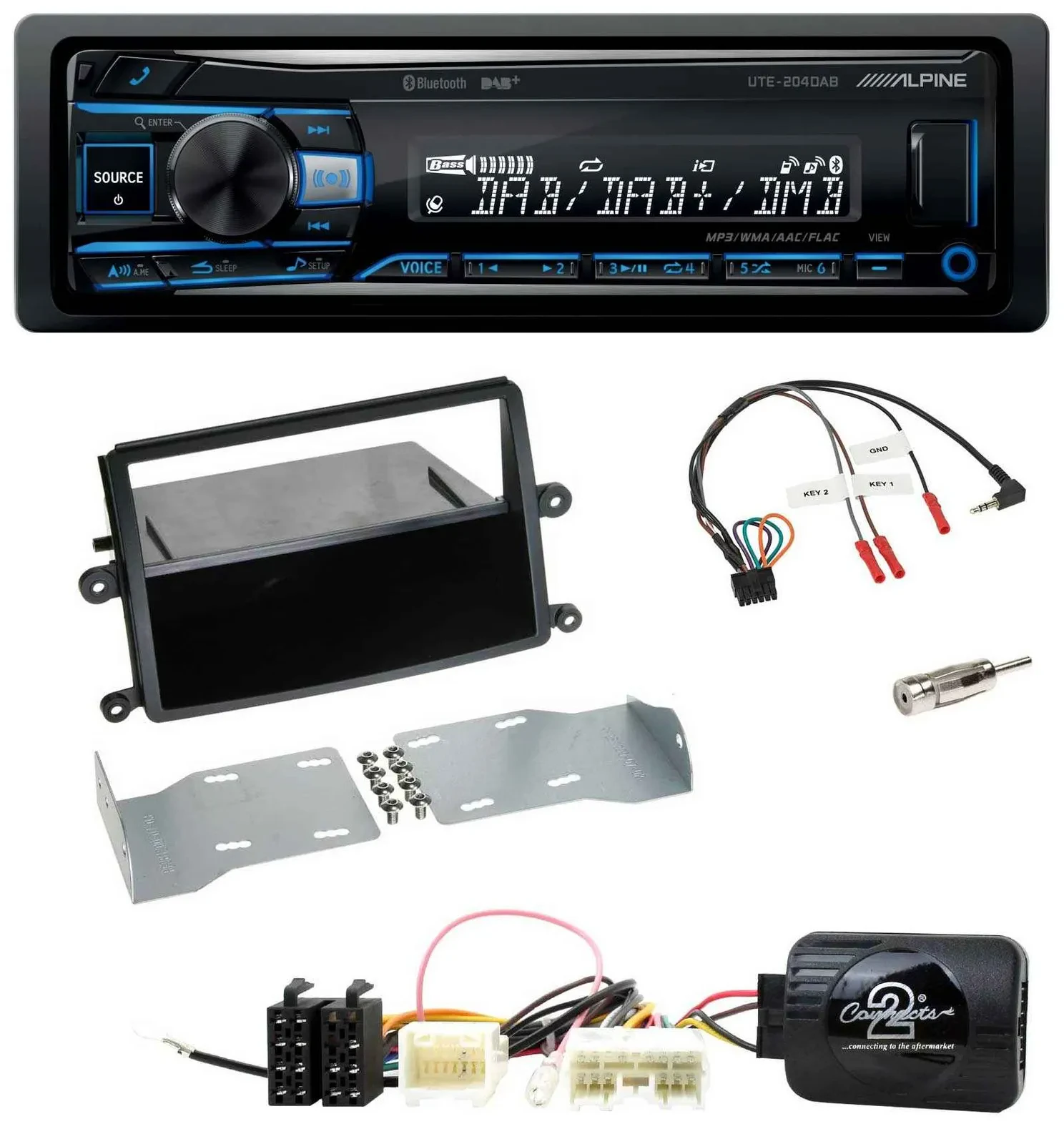Alpine USB Bluetooth DAB Lenkrad Autoradio für Mitsubishi L200 2006-2015
