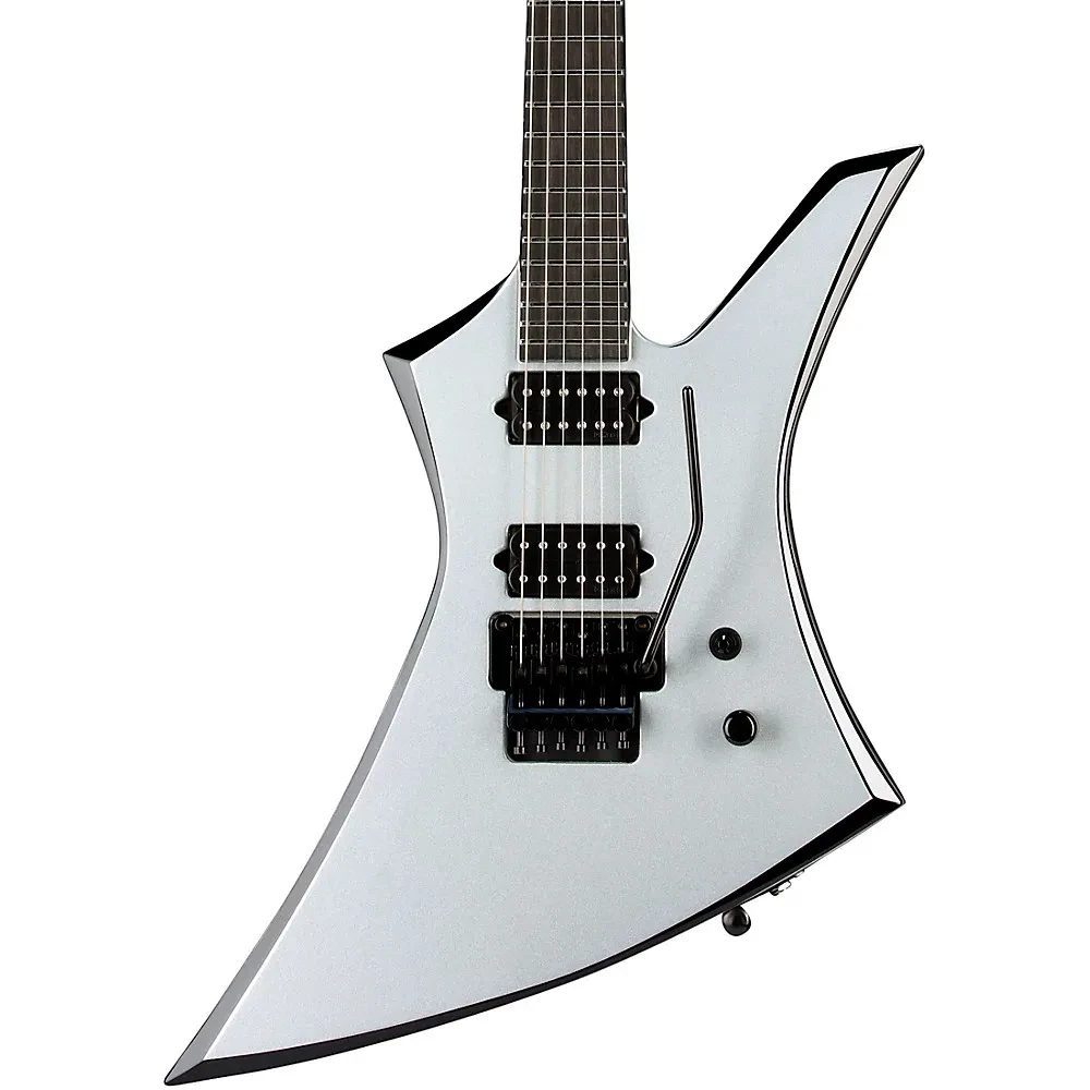 Jackson Custom Shop USA Special Edition Kelly Guitar Silver with Black Bevels