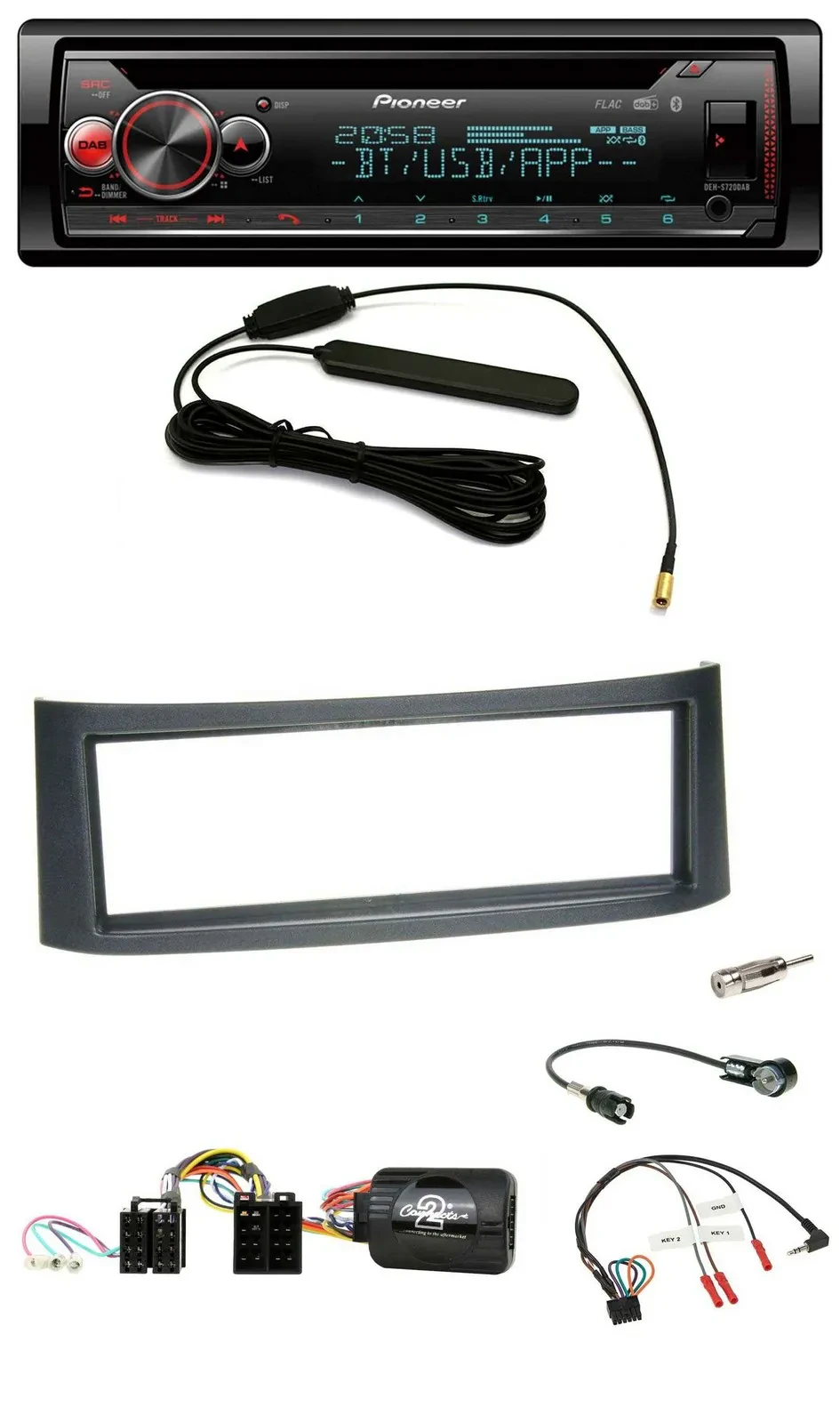 Pioneer USB DAB Lenkrad Bluetooth CD Autoradio für Smart ForFour W454 2004-2006