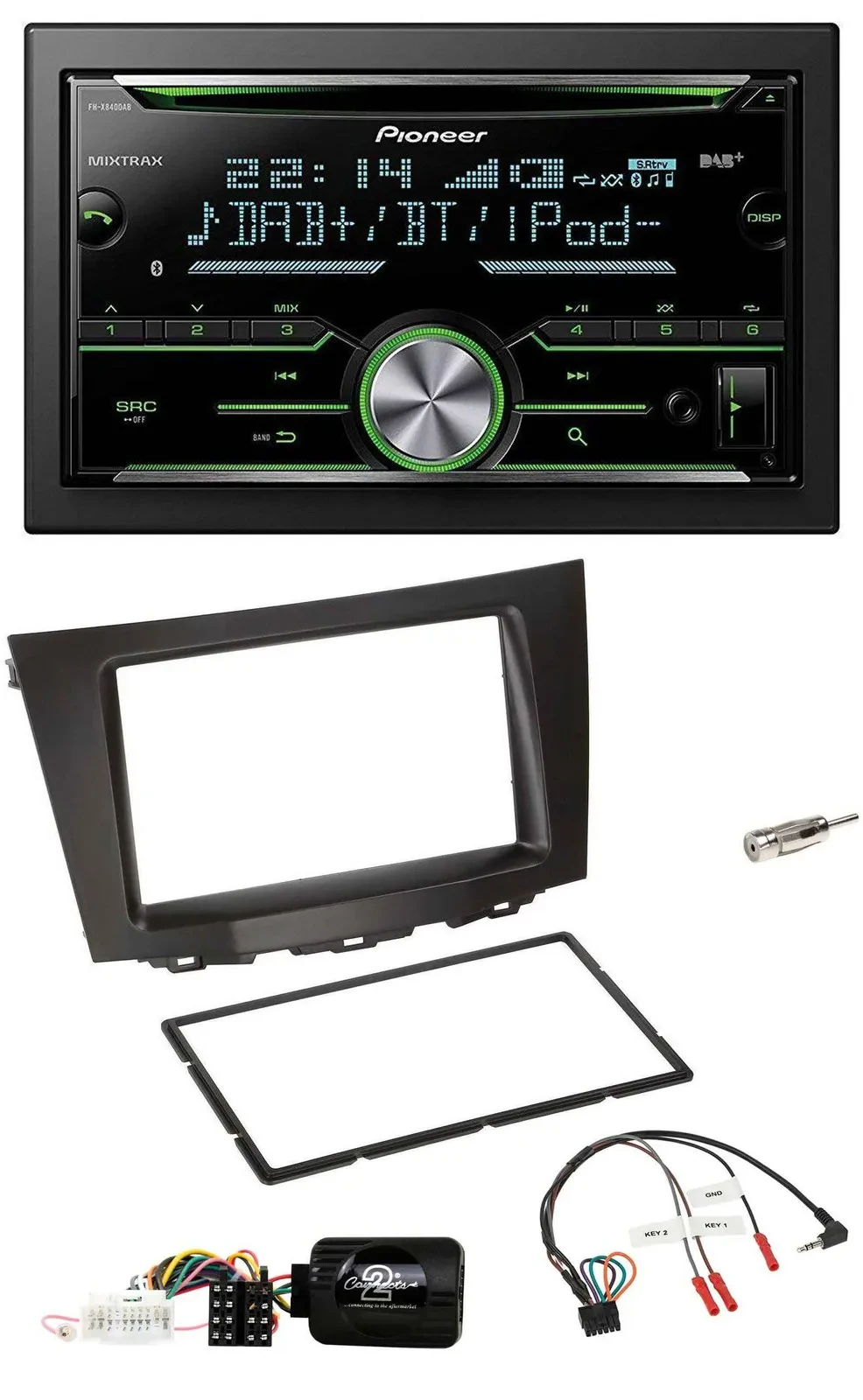 Автомагнитола для Suzuki Kizashi (с 2010) Pioneer 2DIN, CD, USB, Bluetooth, DAB, поддержка управления на руле