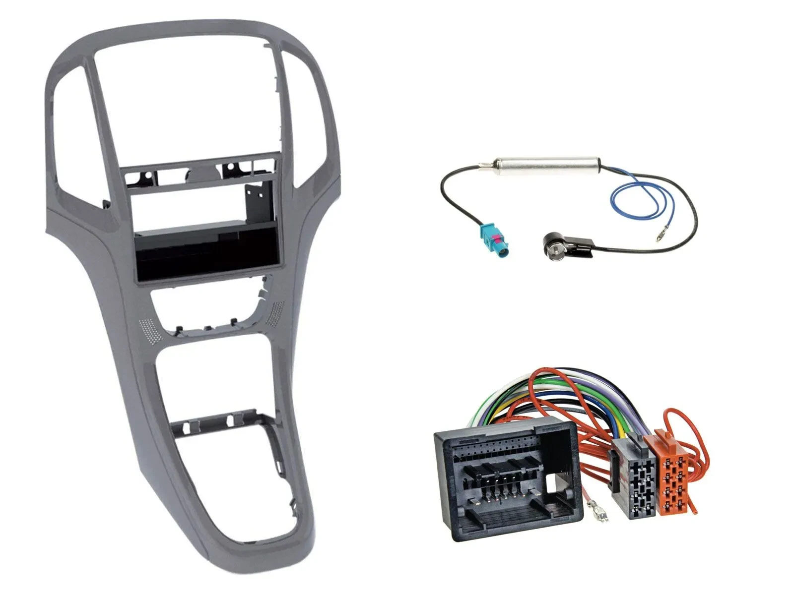 Radioeinbauset DIN Autoradio für Opel Astra J ab 2009 Titan grau