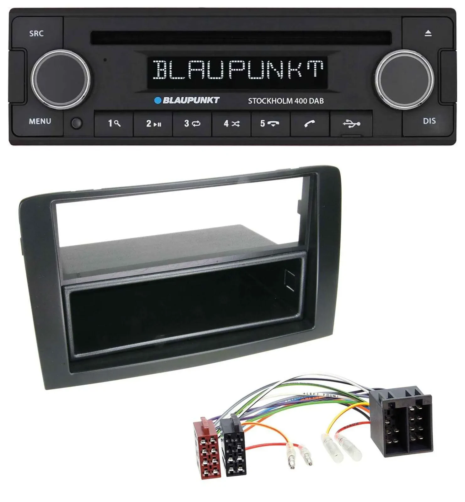 Blaupunkt MP3 Bluetooth DAB CD USB Autoradio für Fiat Idea (350 03-11) schwarz