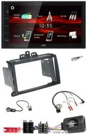 Автомагнитола JVC 2DIN, USB, Bluetooth, DAB, для Hyundai i20 (2009–2012), чёрный