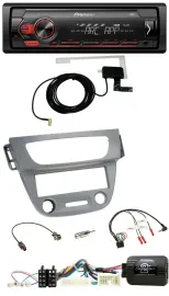 Автомагнитола Pioneer 1 DIN USB DAB MP3 для Renault Megane 3 2012–2014 серый