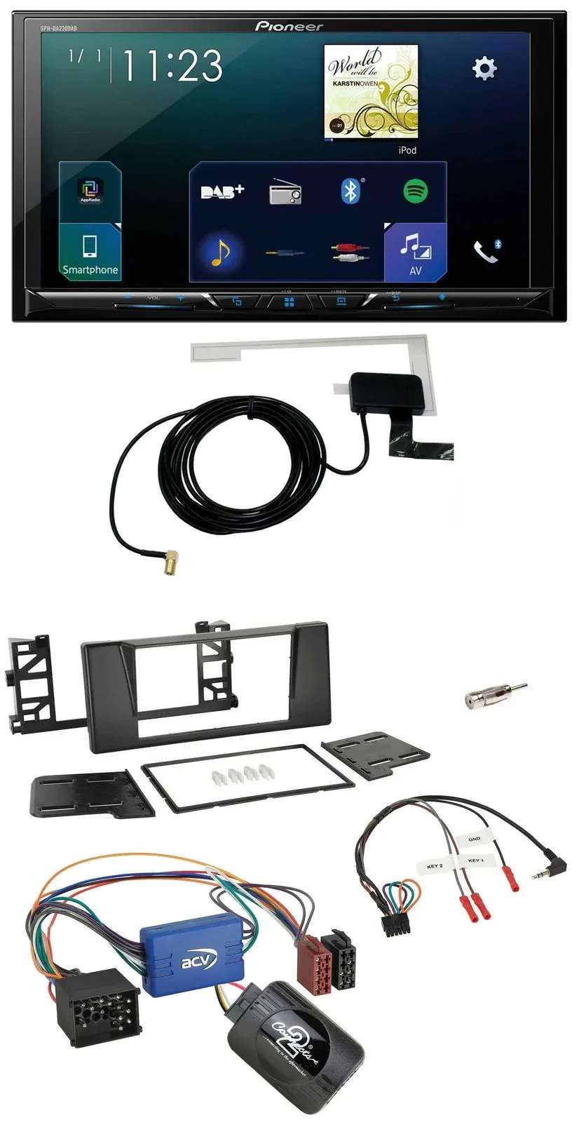 Pioneer 2DIN DAB USB Lenkrad Bluetooth Autoradio für BMW 5er E39 96-04 Aktivsyst