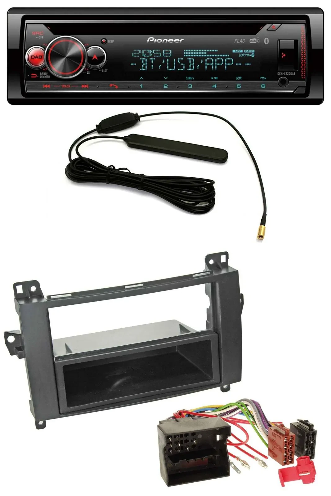 Pioneer USB DAB MP3 Bluetooth CD Autoradio für Mercedes B-Klasse (T245, 05-11)