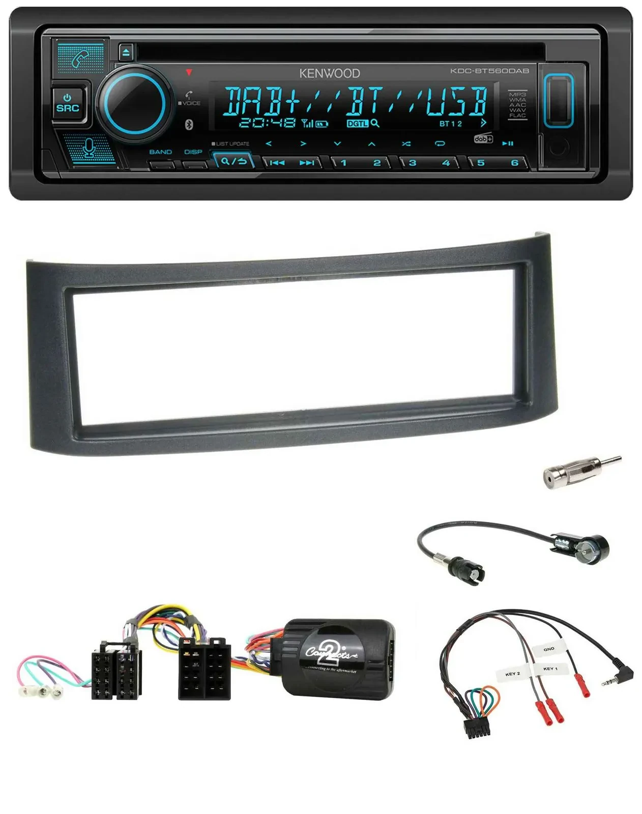 Автомагнитола Kenwood Bluetooth DAB CD USB для Smart ForFour W454 (2004–2006)