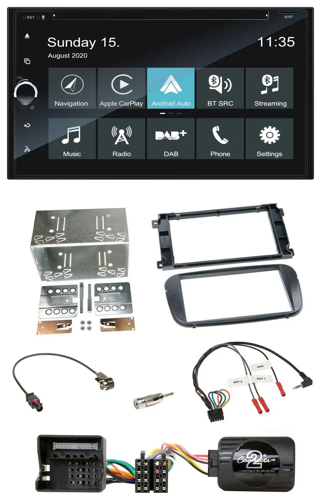 Blaupunkt 2DIN Lenkrad TMC Bluetooth USB DAB Navigation für Ford S-Max Mondeo 07