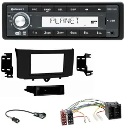 Continental MP3 AUX USB DAB 1DIN Autoradio für Smart ForTwo (2010-2015)