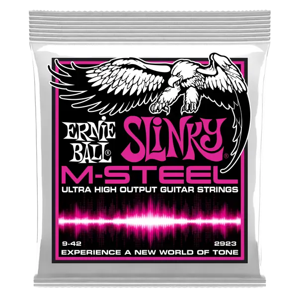 Струны для электрогитары Ernie Ball 2923 M-STEEL Super Slinky 9-42