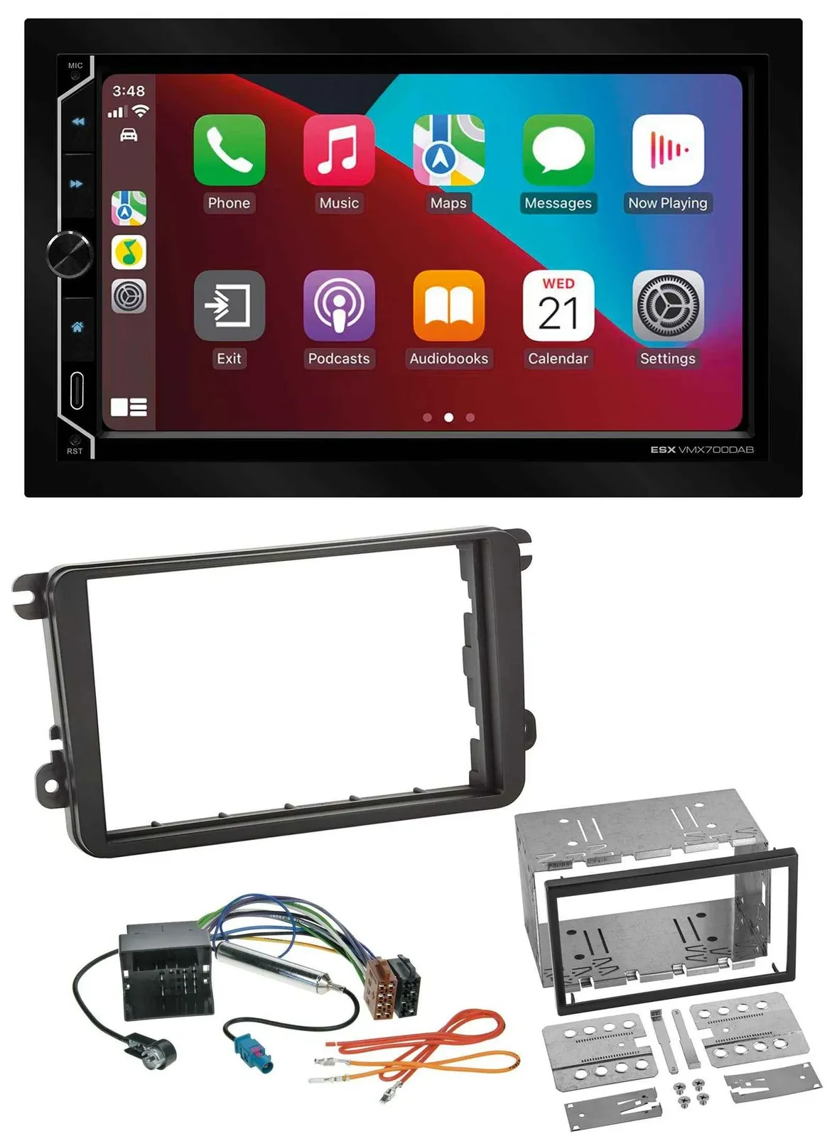 ESX 2DIN DAB USB MP3 Bluetooth Autoradio für VW Sharan ab 10 Tiguan ab 07 Touran