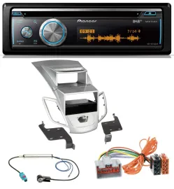 Автомагнитола для Ford Fiesta 2008–2010 Pioneer MP3, DAB, USB, CD, Bluetooth, серебристая