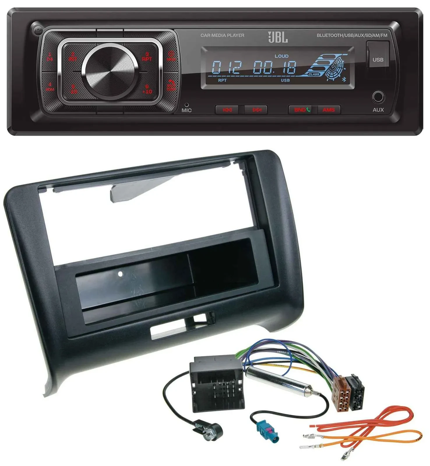 JBL SD AUX MP3 USB Bluetooth Autoradio für Audi TT (2006-2014) - Quadlock