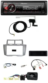 Pioneer USB Lenkrad DAB Bluetooth Autoradio für Toyota Yaris 2007-2011 silber