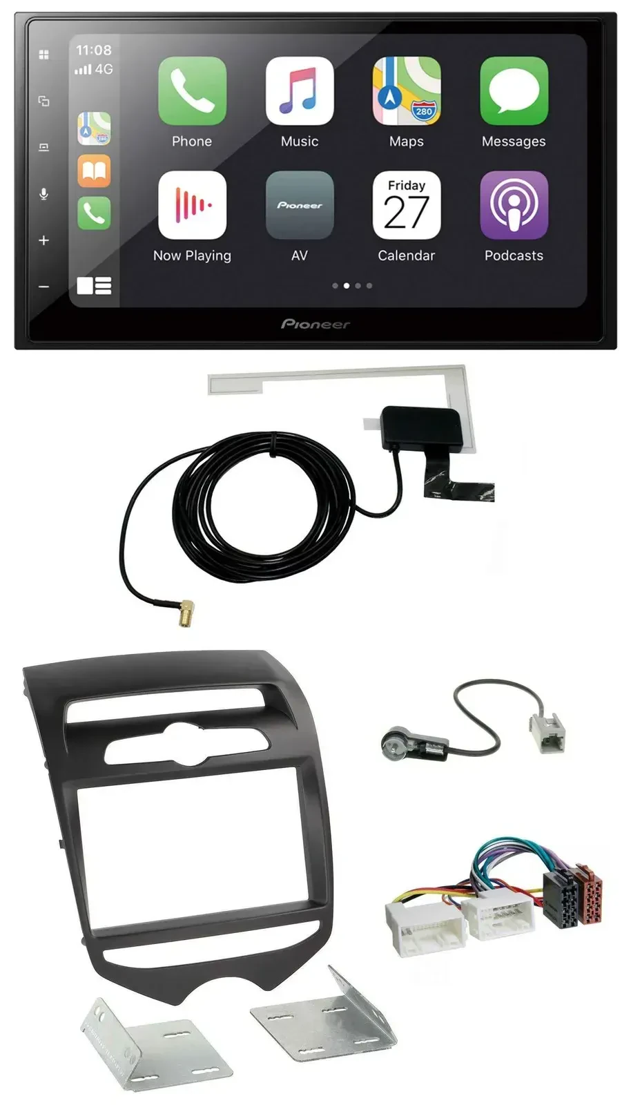 Автомагнитола для Hyundai ix20 (с 2010), ручной климат-контроль Pioneer 2-DIN, USB, MP3, Bluetooth, DAB