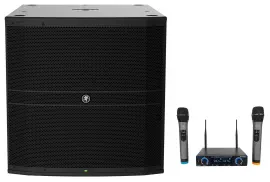 Mackie DRM18S 2000w 18" Powered DJ PA Subwoofer Sub+Dual Wireless Microphones
