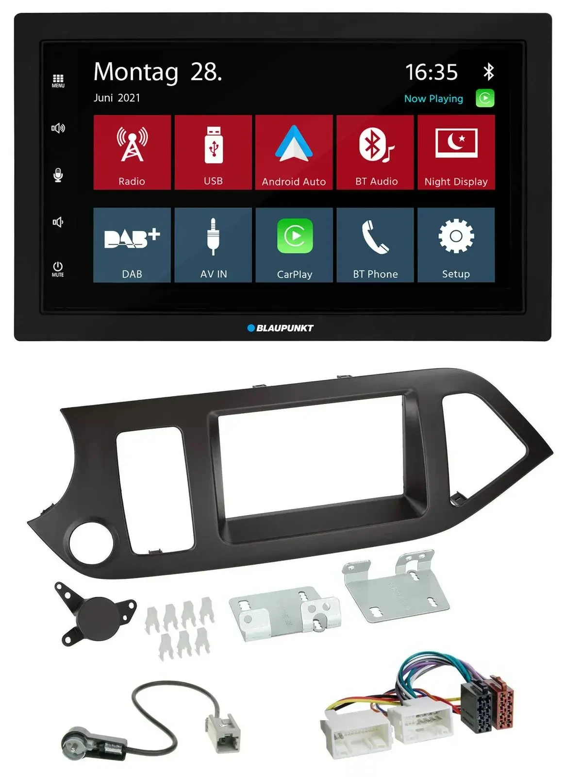 Blaupunkt MP3 Bluetooth DAB 2DIN USB Autoradio für Kia Picanto ab 11 ohne Start-